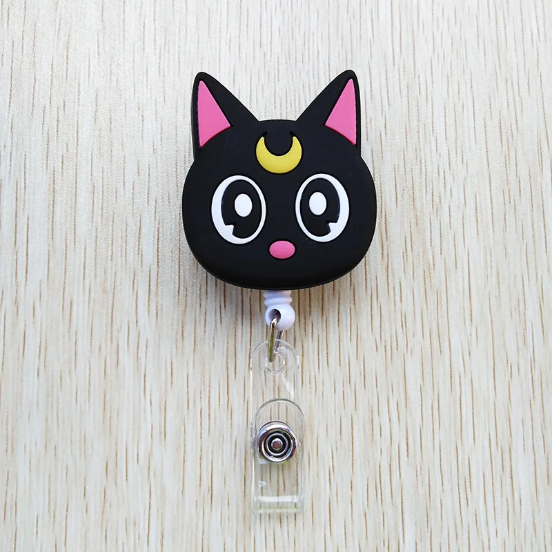 1pcs Silica gel lovely Cat For Telescopic Badge Reel Bus card student nurse ID Name Card 2018 new Badge Holder Office Supplies