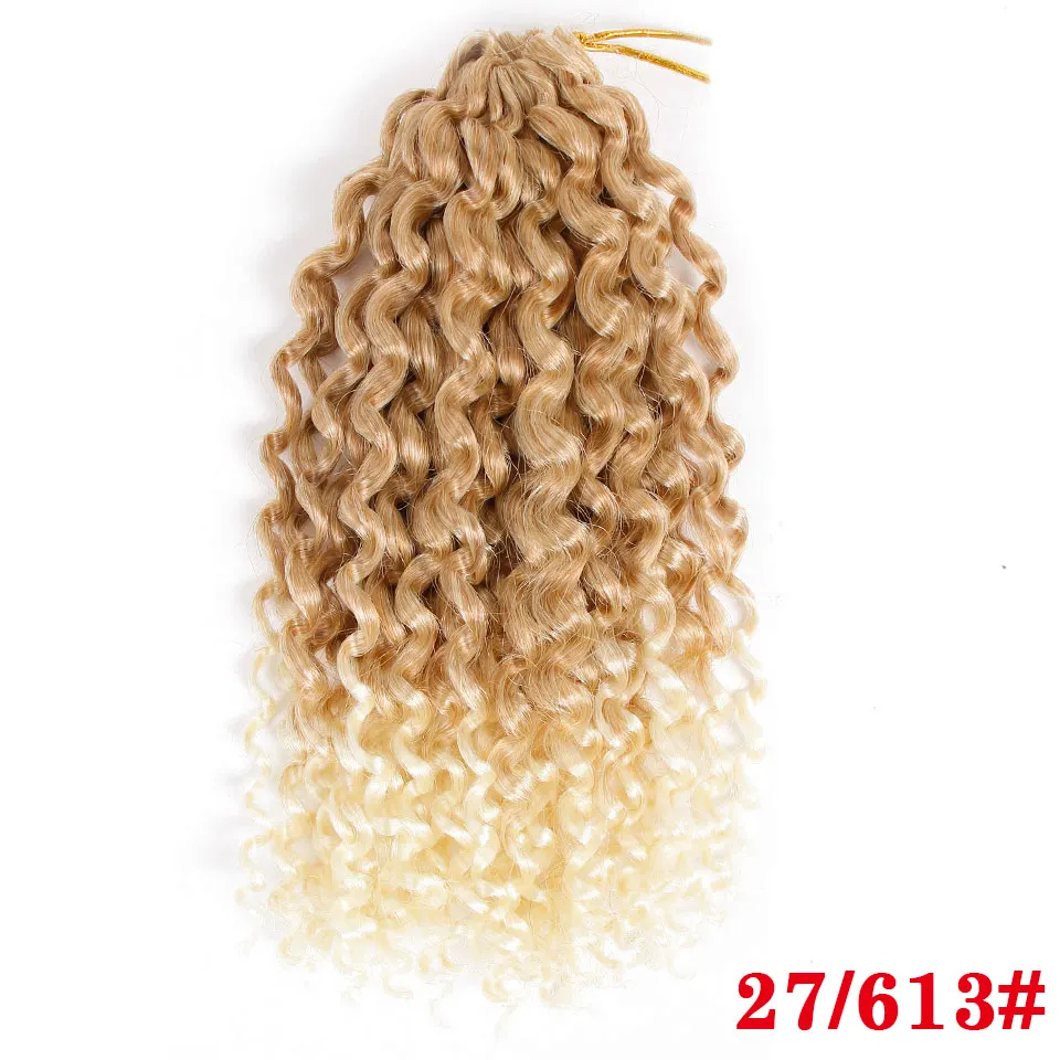 Яркие кудрявые Омбре волосы вязанные крючком косы марли синтетические плетеные волосы для наращивания для любых женщин 8 дюймов 30 г/шт - Цвет: 27/613