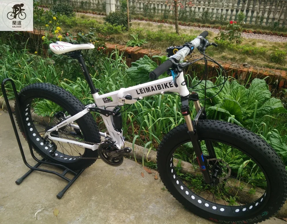 Excellent KALOSSE Soft-tail Frame snow folding bike 21/24/27/30 speed Fat bicycle , 26*4.0 inch beach mountain bike 2 Excellent KALOSSE Soft-tail Frame snow folding bike 21/24/27/30 speed Fat bicycle , 26*4.0 inch beach mountain bike 2