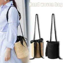 New Arrival Bucket-shaped Cute Straw Bag Messenger Knitted Bag Flower Beach Storage For Straw Bag Totes Fashion Shoulder Bags New Arrival Bucket-shaped Cute Straw Bag Messenger Knitted Bag Flower Beach Storage For Straw Bag Totes Fashion Shoulder Bags