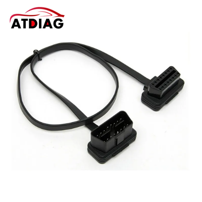 60 см плоский+ тонкий как лапша OBD 2 OBDII OBD2 16Pin штекер для женщин ELM327 диагностический соединитель для удлинителя