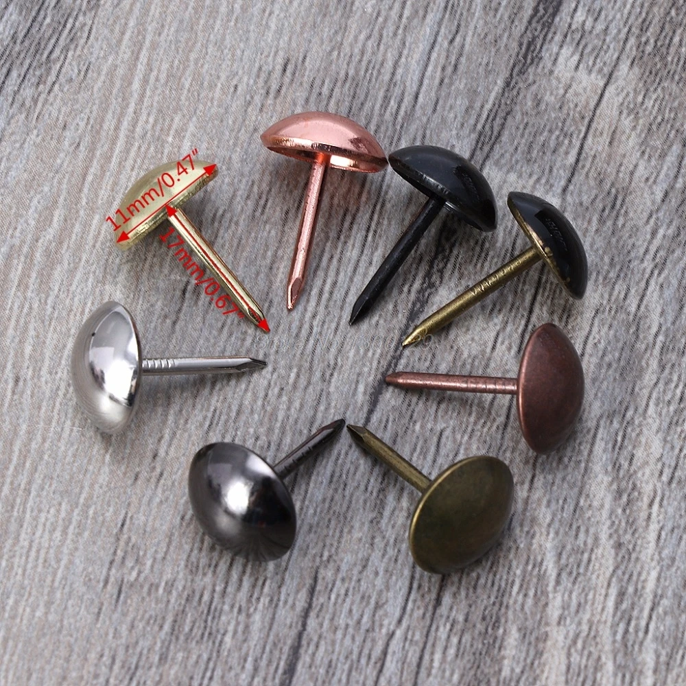 

100Pcs Antique Brass Upholstery Nails For Furniture Tacks Pushpins Hardware Decor New DEC07 Dropship