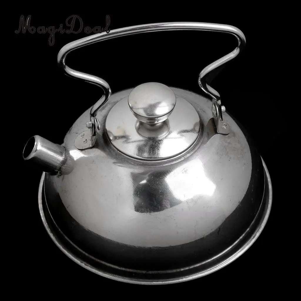 MagiDeal Hot Sale 1Set Stainless Steel Tea Kettle Kitchen Kitchen Cooking Cookware Kids Children Pretend Play Toy