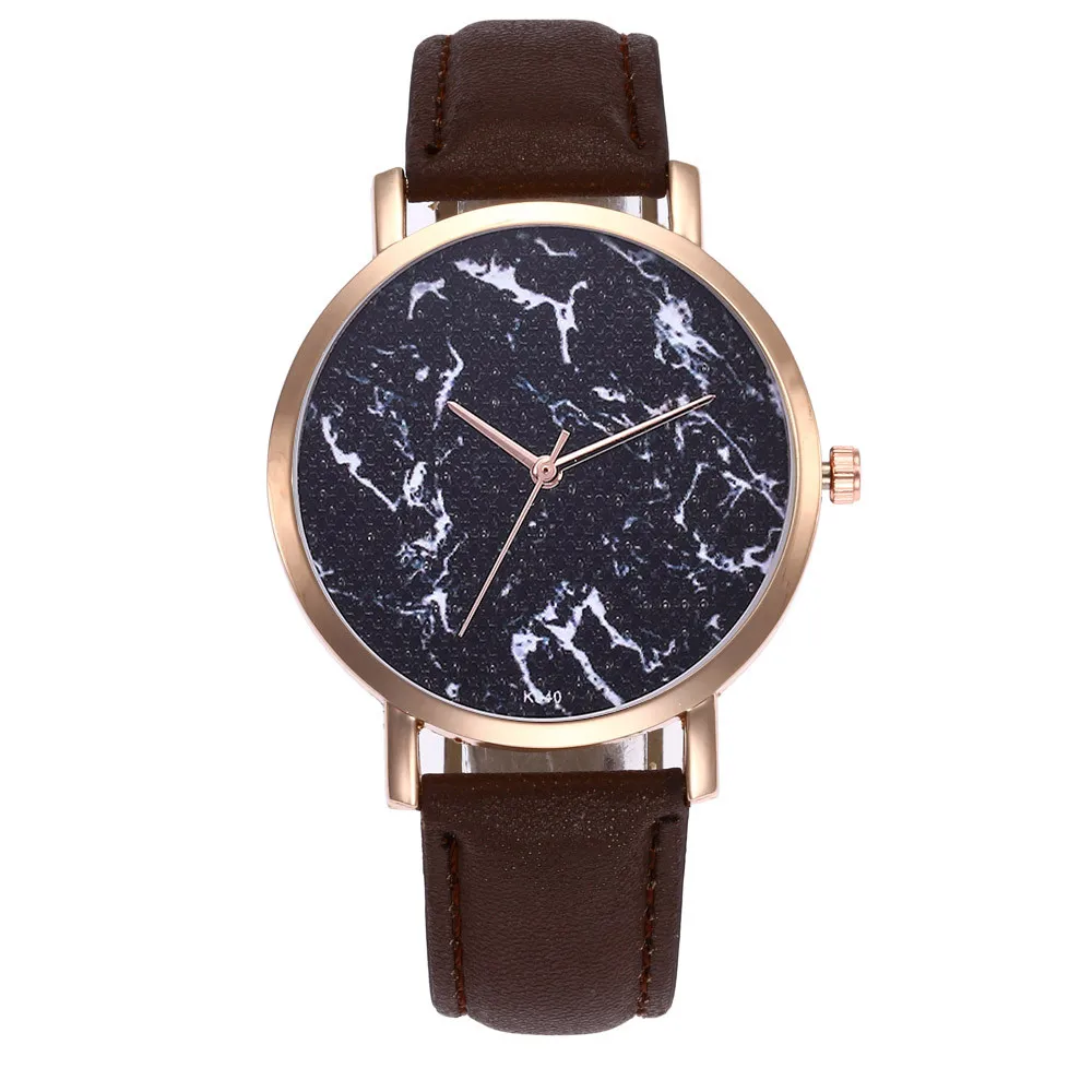

2019 Fashion Lady Watch #k040Simple Marble Image Stamp Alloy Dial Analog Quartz Wrist Watch horloge dames armband a50