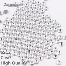 A+DMC Hotfix Rhinestone SS12 Size 1440pcs/bag White Clear Crystal Color DIY Hot Fix Stones HT0112
