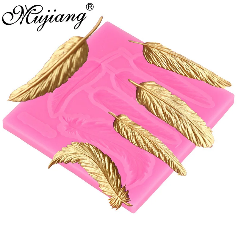 

Mujiang Feather Silicone Molds Sugarcraft Fondant Cake Decorating Tools Cupcake Chocolate Candy Gumpaste Moulds Kitchen Baking