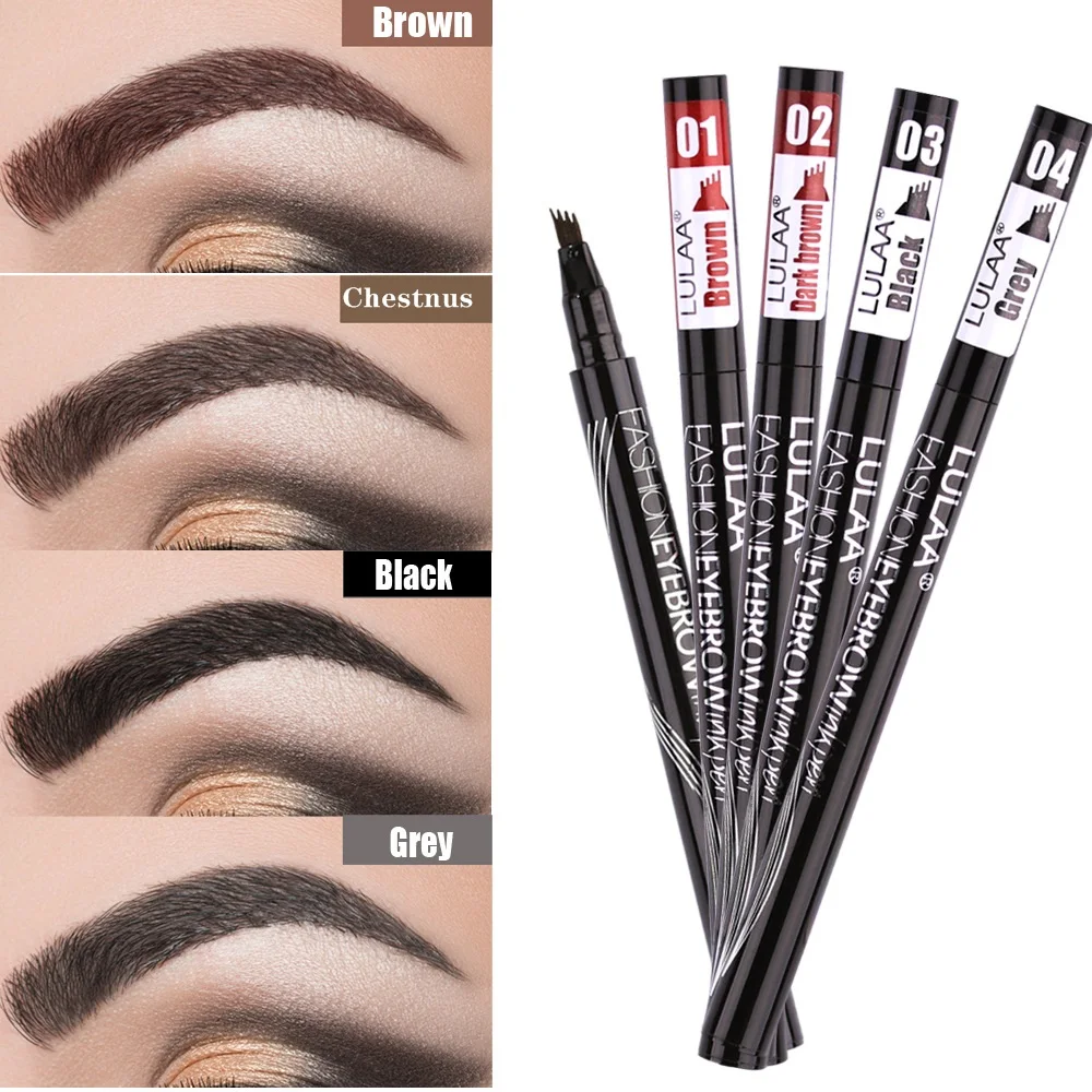 

4 Head Henna Eyebrow Marker Pencil Microblading EyeBrow Thin Pen Painless Liquid Eyebrows Shades Makeup Sourcile Eyebrow Tattoo Pencil Eyebrow Henna Makeup Tools