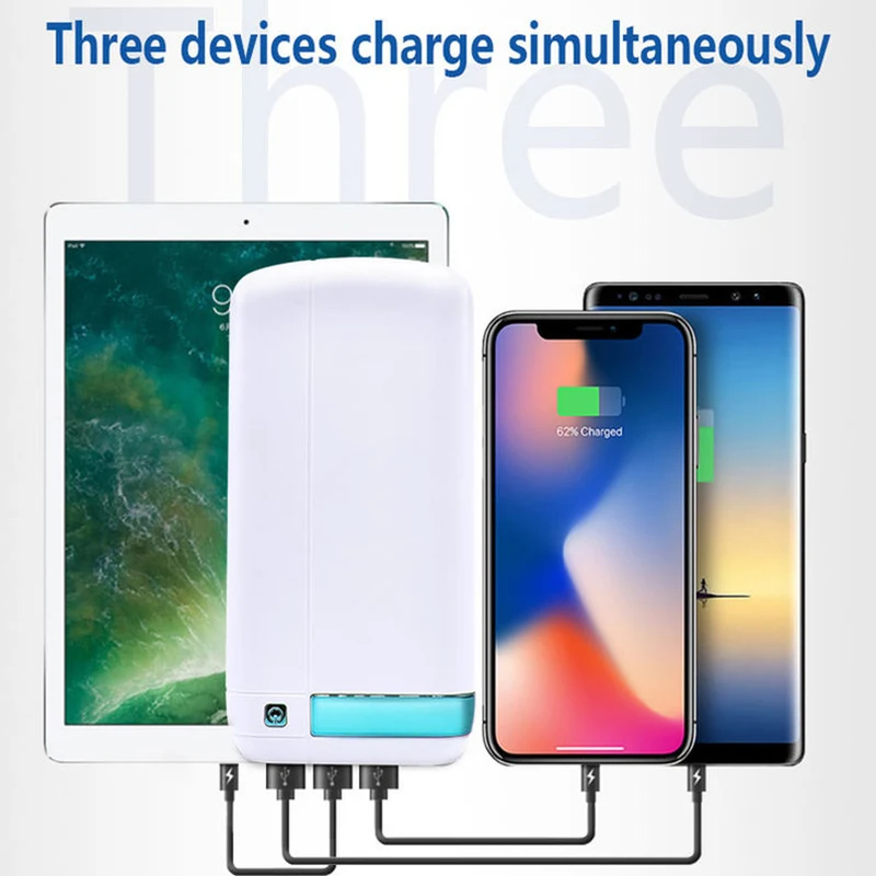 Внешний аккумулятор 30000 мАч Qiuck зарядное устройство 3 USB портативный Smartphonr внешний