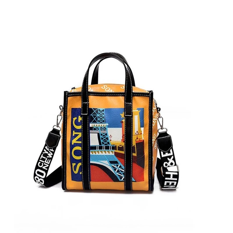Women Designer Leather Handbag Female Cartoon Painting Messenger Shoulder Bags Lady INS Fashion Crossbody Bag Party Purse SS7360 (25)