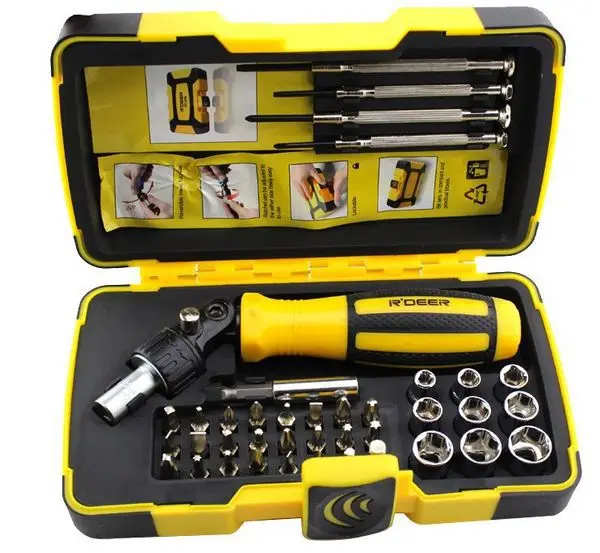 R'DEER HIGH QUALITY TOOLS SET Cr V multi use 39pcs socket ratchet