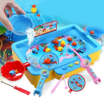 

Kids Magnetic Fishing Board Toy Baby Fishing Game Toy Magnetic Electric Rotating Fishing Board Kids Educational Toys