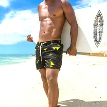 Мужские пляжные шорты, летние купальные плавки для водных видов спорта, геометрические принты, плавки для серфинга