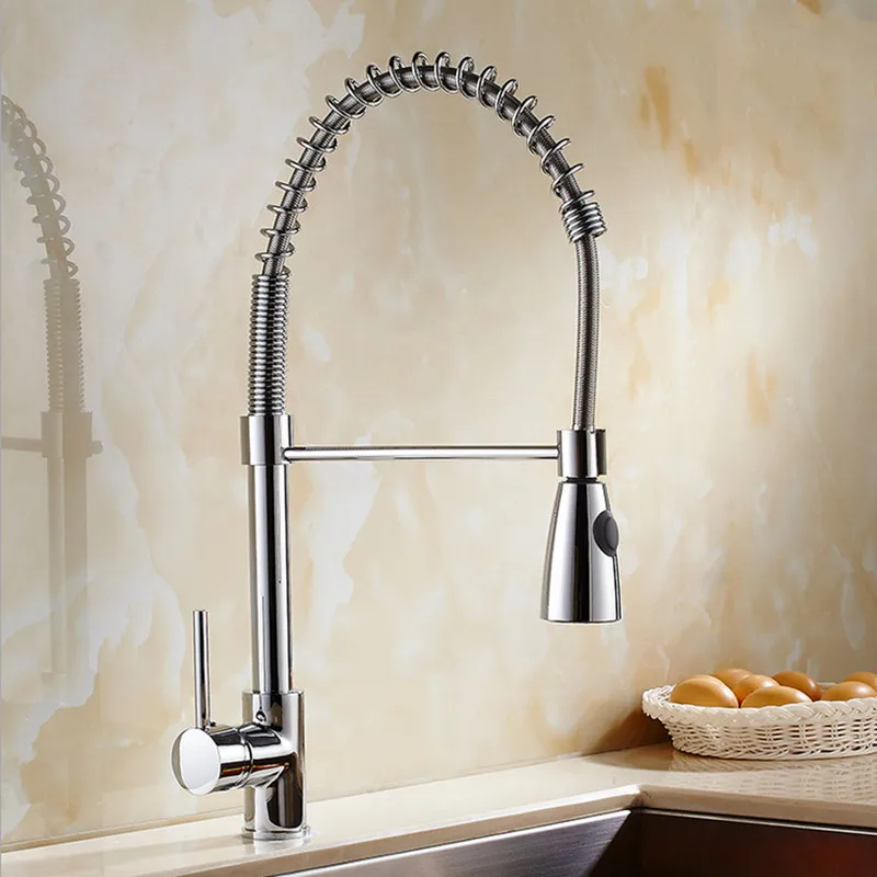 Newly design classic pull out kitchen mixer tap with single holder
