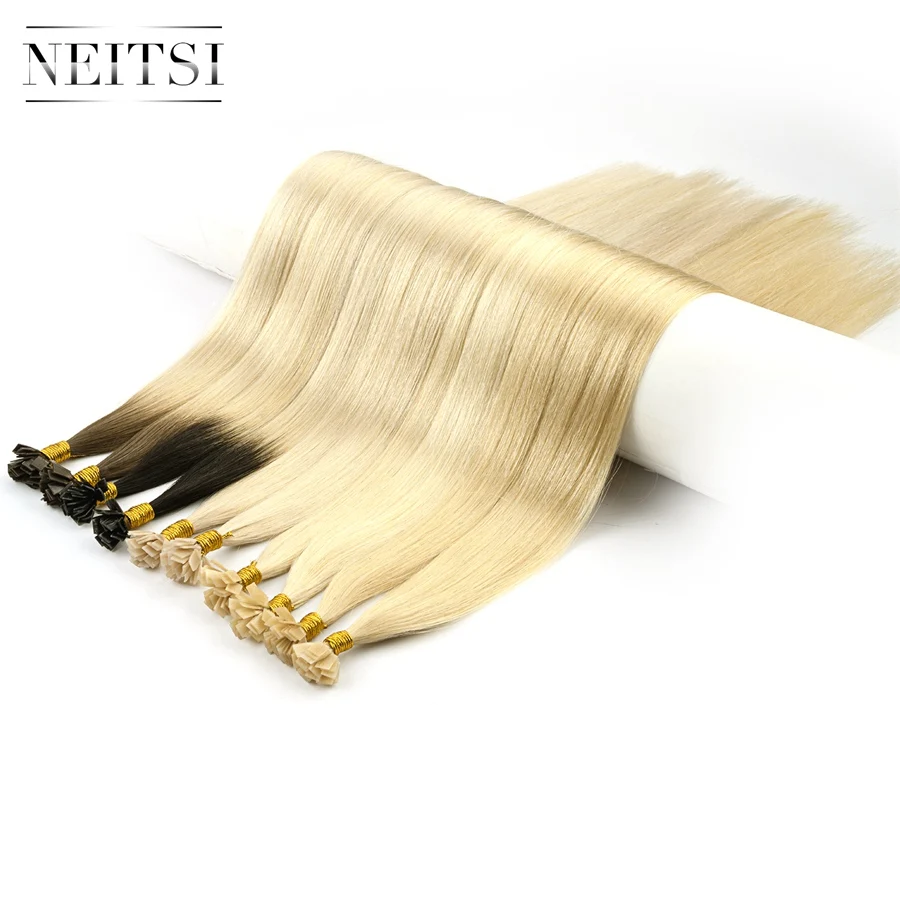 Neitsi дважды обращается Реми плоским наконечником Пряди человеческих волос для наращивания 24 "1,0 г/локон прямые капсулы кератин