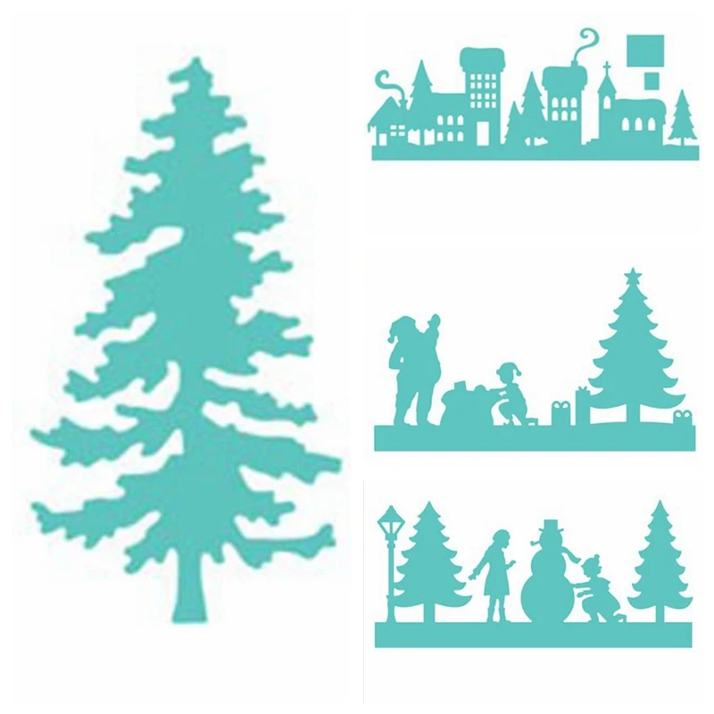 us 1 55 33 off winter peace house christmas tree metal cutting dies stencil for diy scrapbooking decorative emboss craft die cutting template in christmas house template