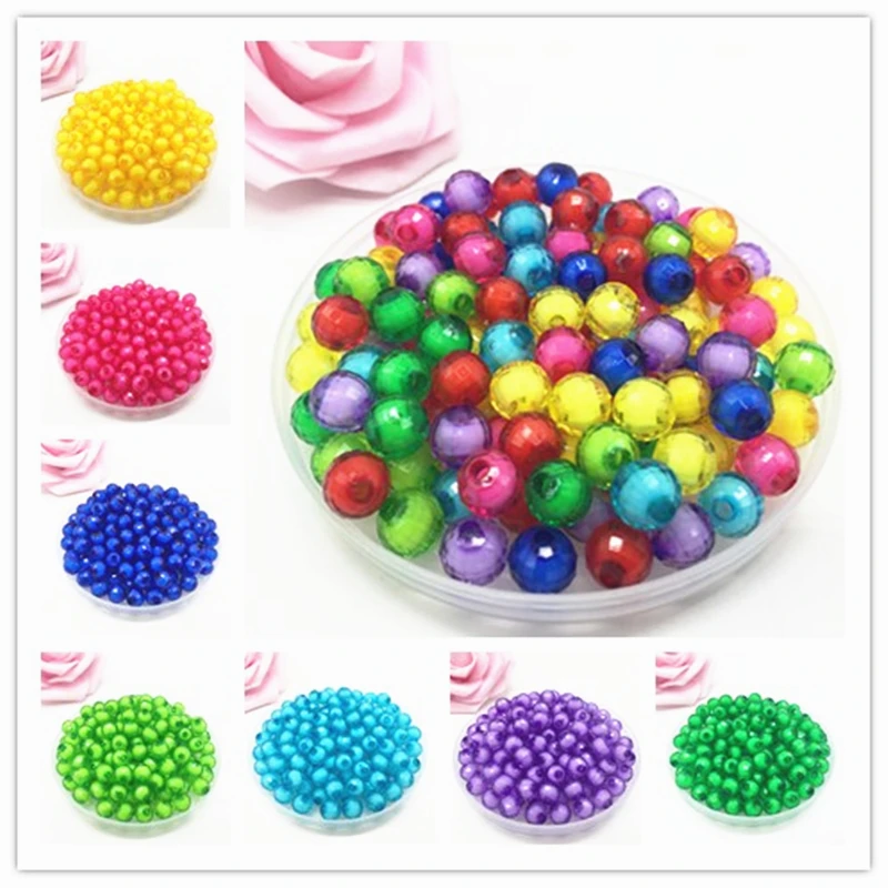 

50pcs 8MM Acrylic Crystal Rhinestone Spacer Beads For Jewelry Making DIY