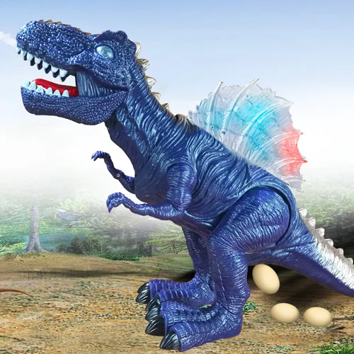 Электрическая игрушка большого размера шагающий динозавр робот со световым звуком тираннозавр рекс батарея работает ребенок дети мальчик подарок - Цвет: Синий