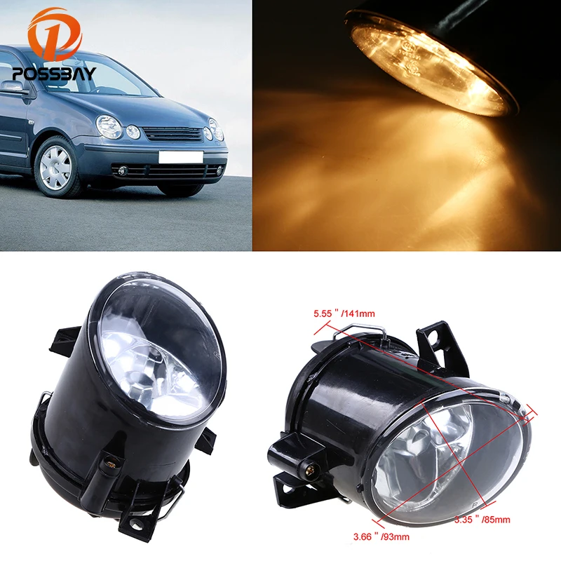 

POSSBAY Halogen Auto Car Front Fog Lights Lamp for VW Polo 9N MK4 2001/2002/2003/2004/2005 Lower Bumper Daytime Driving Lamps