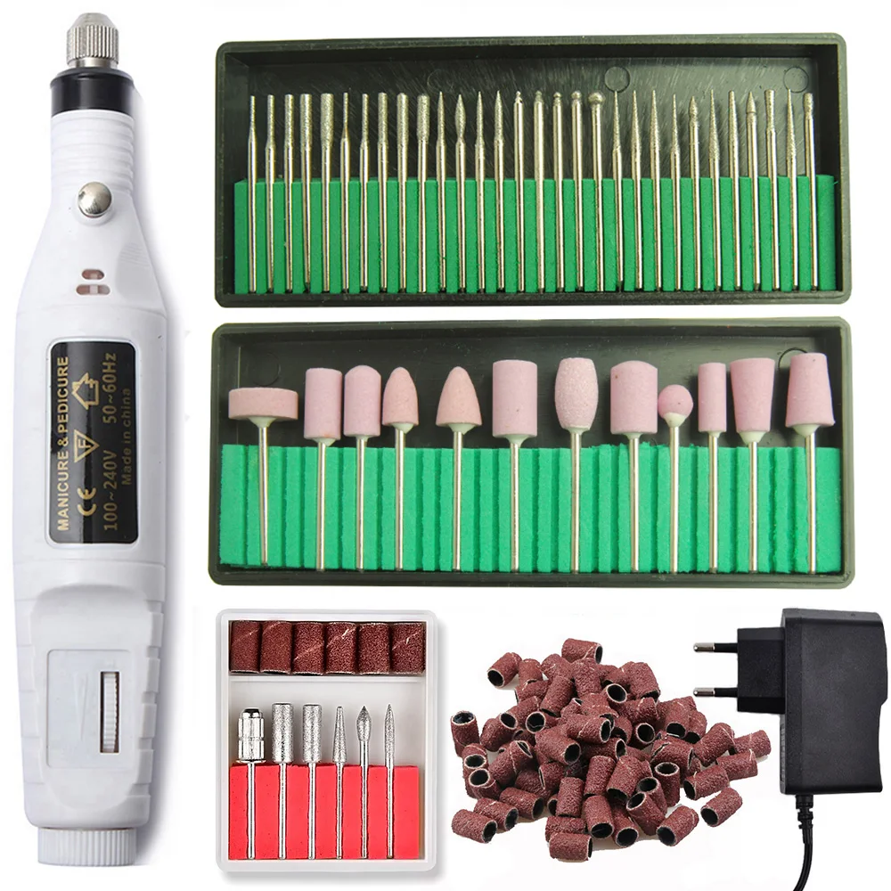 

1 Set Professional Electric Manicure Machine Nail Drill Bits Mill Cutter Nail Art File Gel Polish 20000RPM Remover New Apparatus