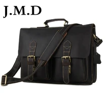 J.M.D New Arrival 100% Classic Leather Bag Crazy Horse Leather Style Men’s Briefcase Bag Handbag Laptop Bag Messenger Bag 7105