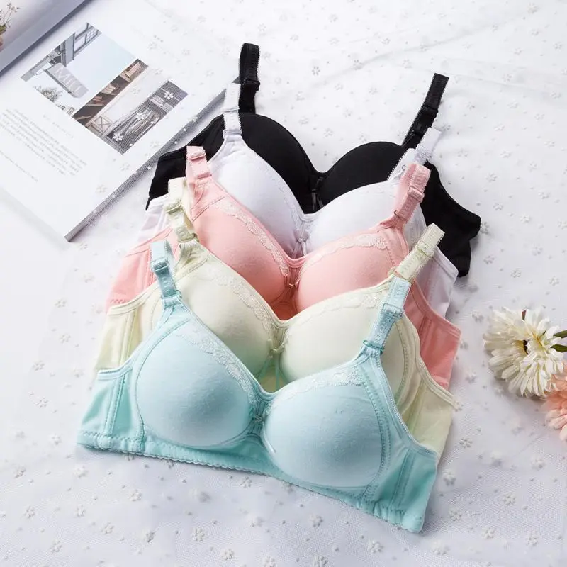 

2017 High Quality Comfortable Bralette Women Push Up Bra Thin Cotton Wireless Small Bra Underwear Young Girl Brassiere 3/4 Cup