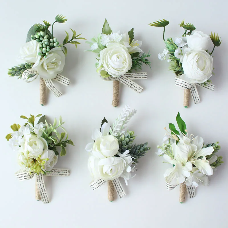 bridesmaid bracelet flower rose wrist corsage wedding silk (13)