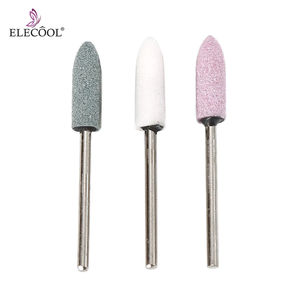 

ELECOOL New Nail Art Drill Bits Manicure Tool Carborundum Nail Polishing Grinding Heads Wheel For Manicure Drill Machine