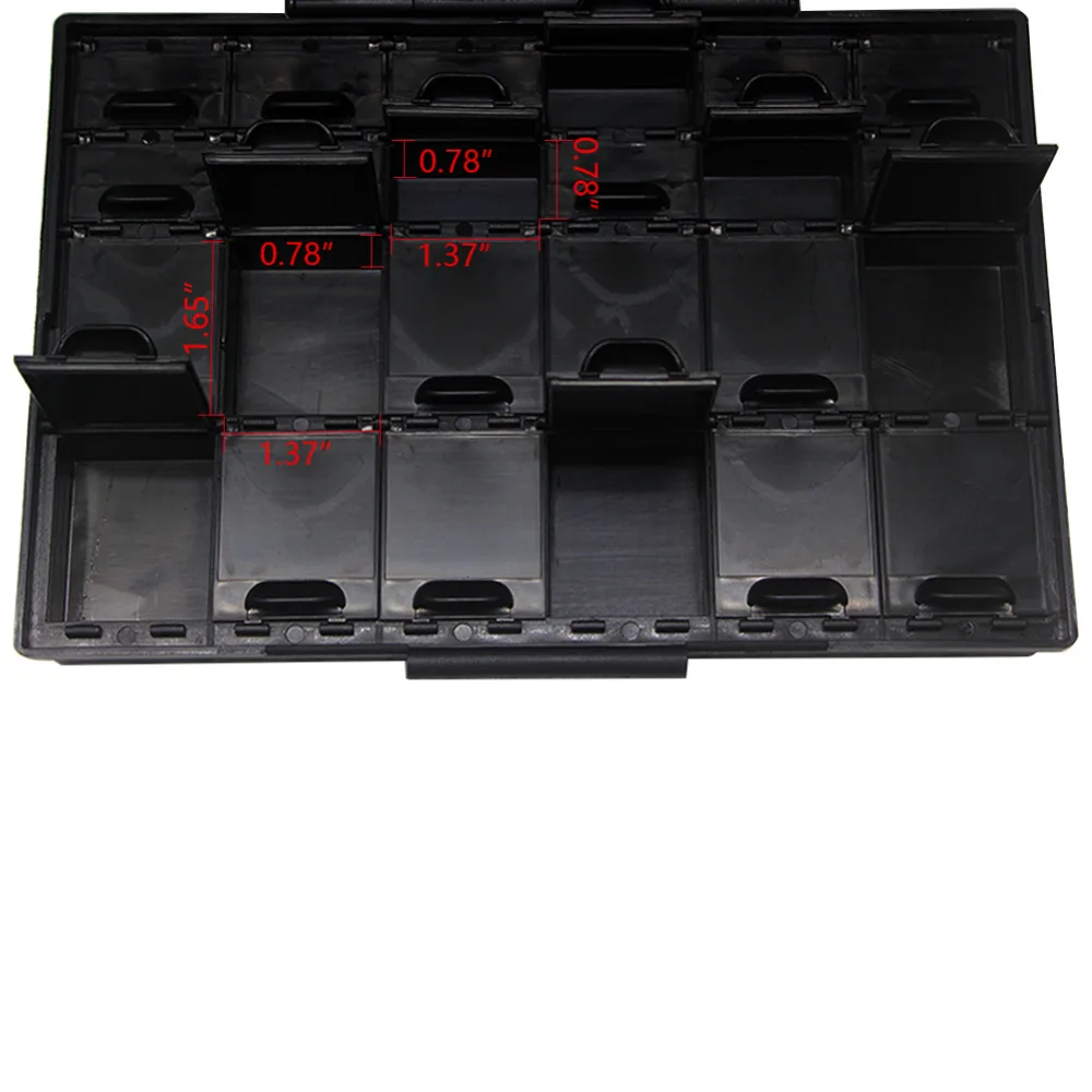 AideTek пластиковый безопасный корпус для хранения компонентов поверхностного монтажа 1206 0805 0603 0402 коробка чипы ДИОДЫ ТРАНЗИСТОР 8BOXALL48AS