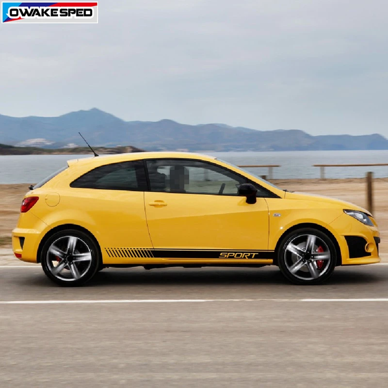 Стикер в полоску для автомобильной двери боковой юбки Seat Ibiza FR TGI ST Cupra