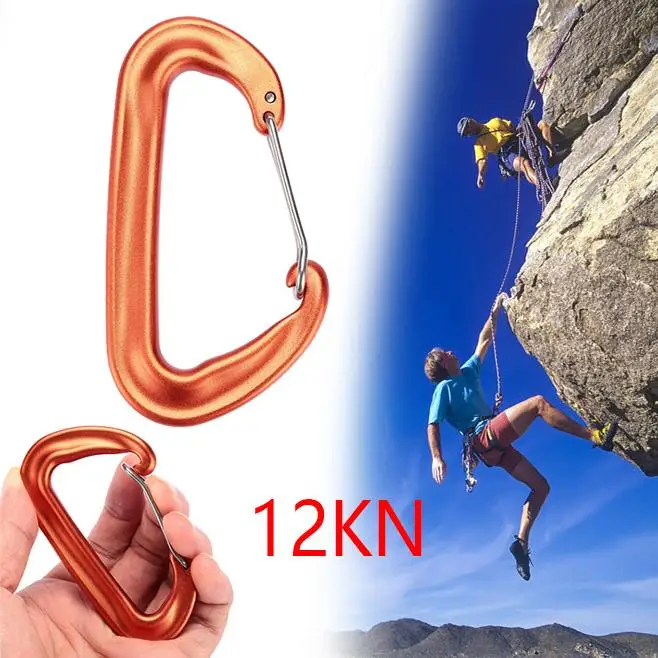 D شكل حلقة تسلق هوك مشبك تسلق الجبال الرياضة التبعي 12KN جديد D شكل حلقة تسلق هوك مشبك تسلق الجبال الرياضة التبعي 12KN جديد