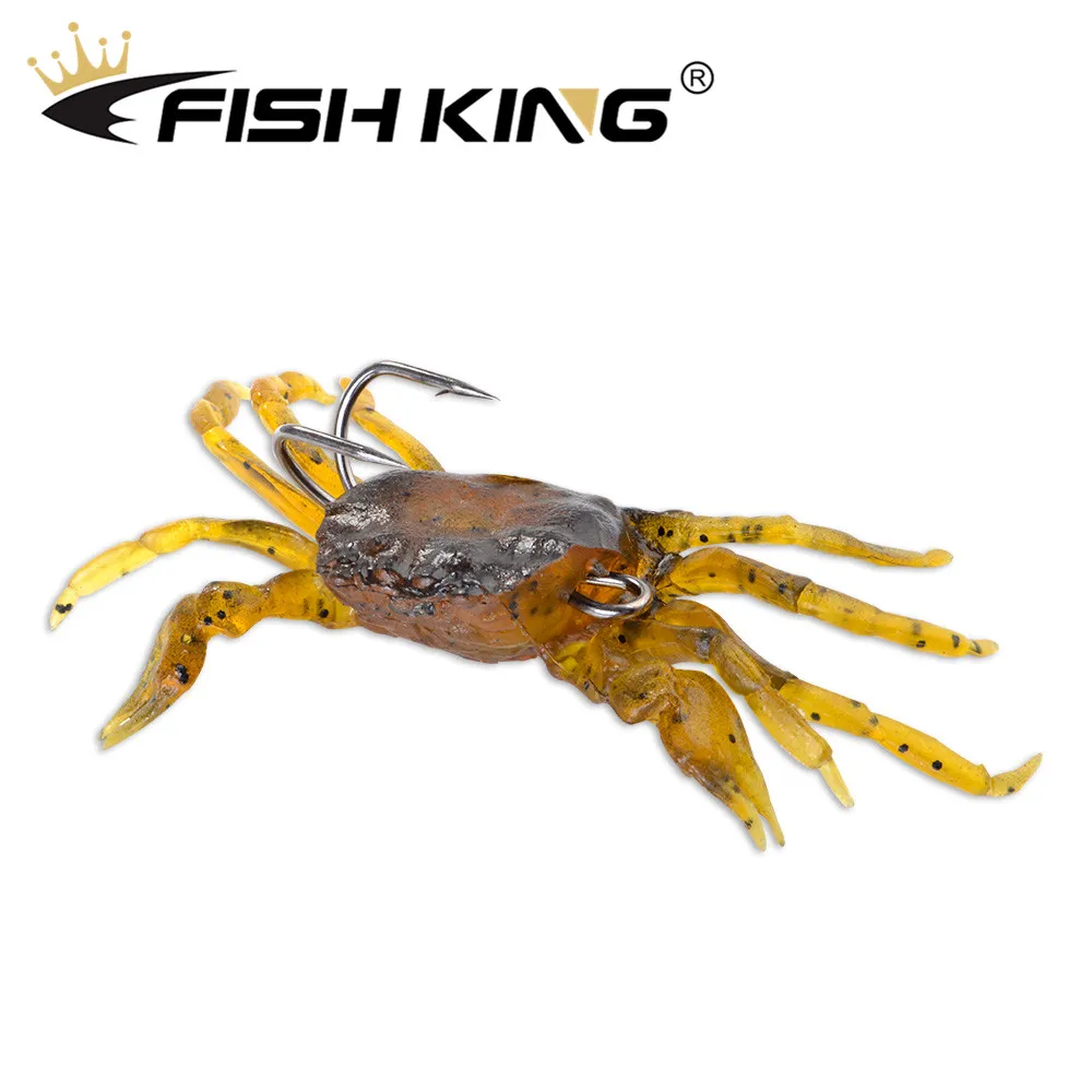 FISH KING 1 шт. 33,6 г приманки в виде краба 3D моделирование Мягкая приманка с свинцом двойной якорь крючок рыболовные приманки искусственные приманки снасти