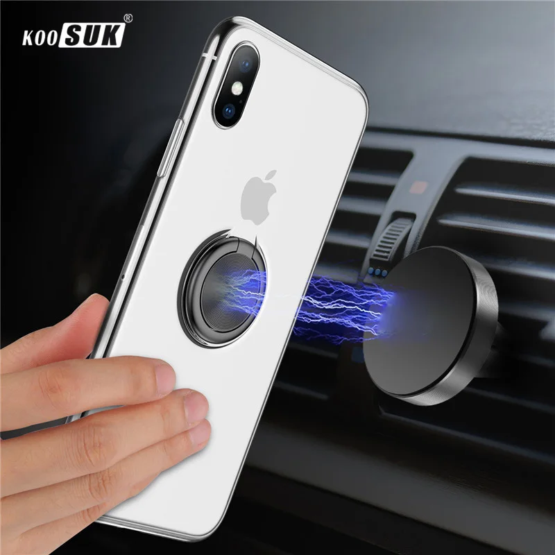 

For iPhone Xs Max Case For iPhone Xr Cover For iPhone 8 Plus Luxury Transparent Protection Ring Shell sFor iPhone X 6 6s 7 Coque
