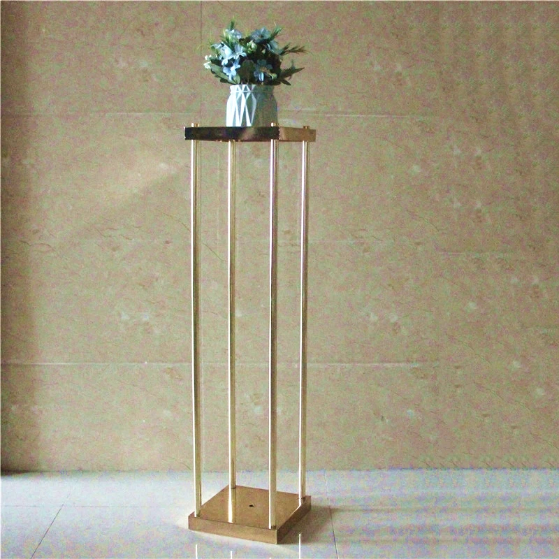 JAROWN Iorn Gold Plated Crystal Bead Chain Square Wedding Main Table Decoration Flower Ball Flower Stand Home Party Decoration (10)