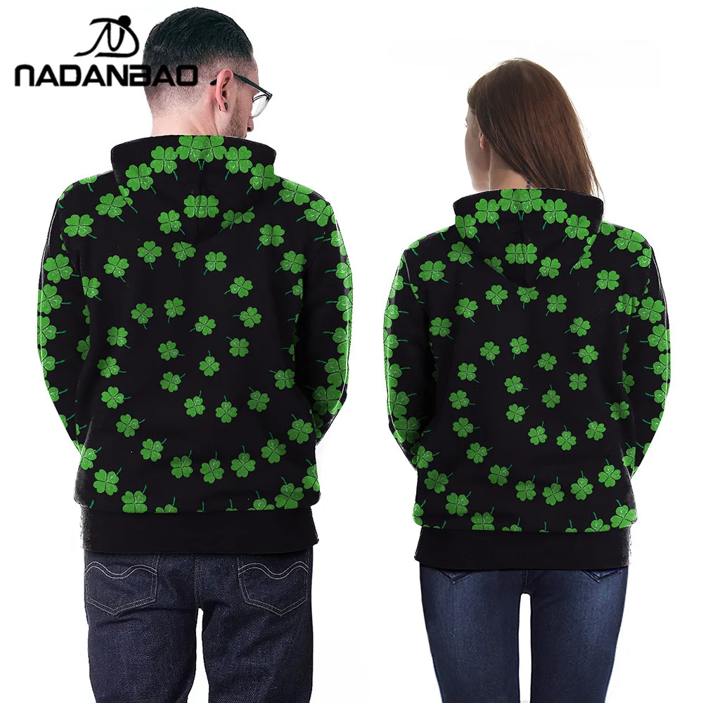 NADANBAO Lucky Clover толстовки для женщин толстовка День Святого Патрика Прекрасный 3D