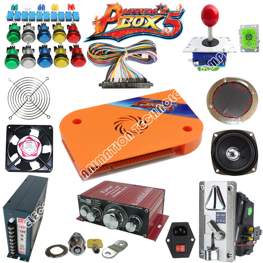 

Arcade Parts Bundles Kit With Multi-games 2100 in 1 Power supply Joystick Pushbutton Microswitch for VGA LCD Arcade Game Machine