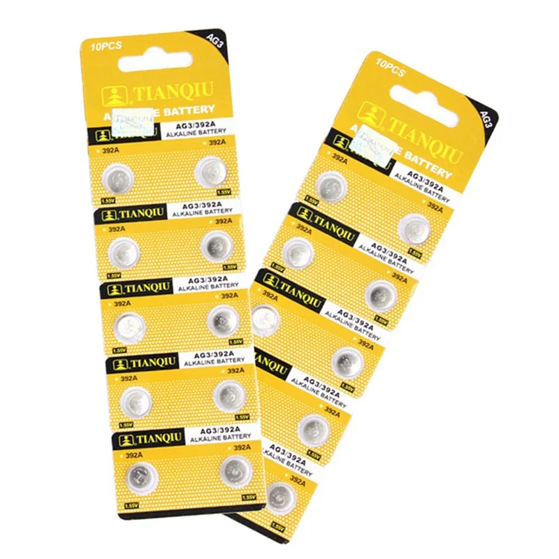 

Good Quality Brand Cheap 10pcs Batteries AG3 384 392 SR41W SR41 L736 Alkaline Cell Button Batteries For Watch Toys