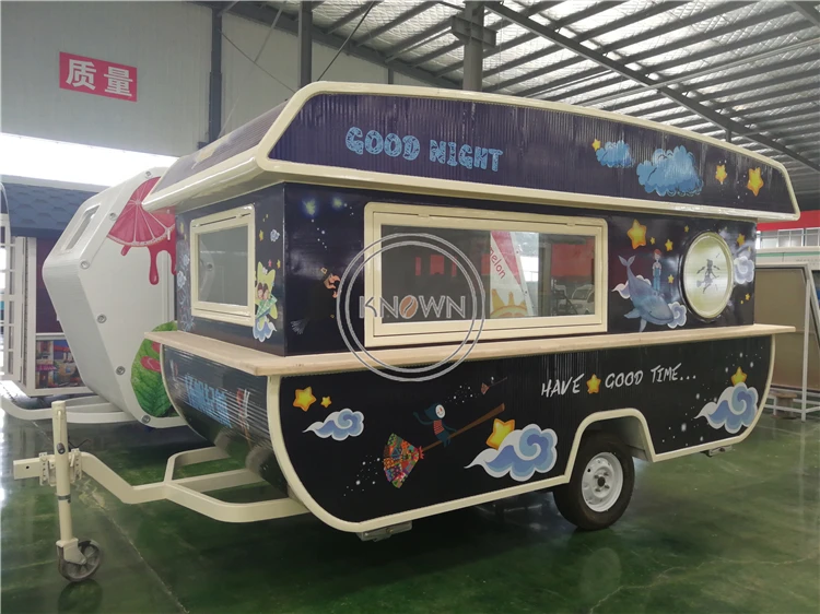 

KN-FT05D Sailing design burger food cart cold cart fast food retro food trailer bus hot dog street truck