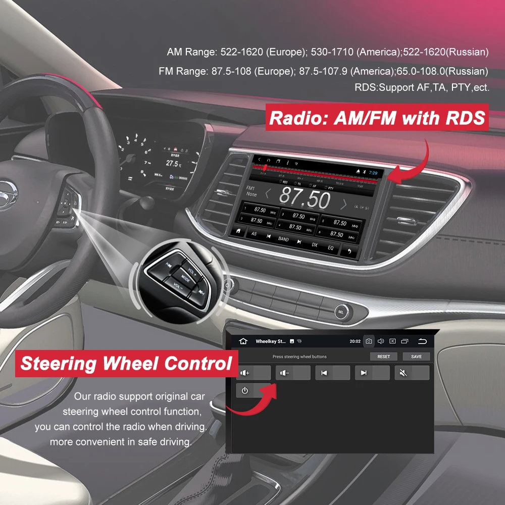 Perfect Bonroad Android 8.1 4 Core/8 Core 2Din Car DVD Player for Octavia 2009-2015 GPS Navigation Radio Video USB,Bluetooth 3G 4G Wifi 4