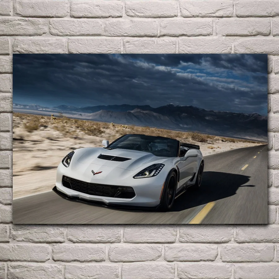 z06 convertible supercar white muscle sports car living room decor home