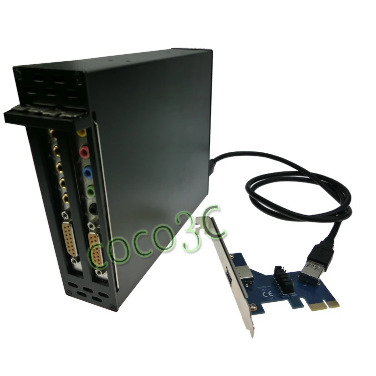 PCI-e x1 To 2 PCI 32bit slots adapter Riser Card Sound Card Network card graphics card support PCI express x1 x4 x8 x16