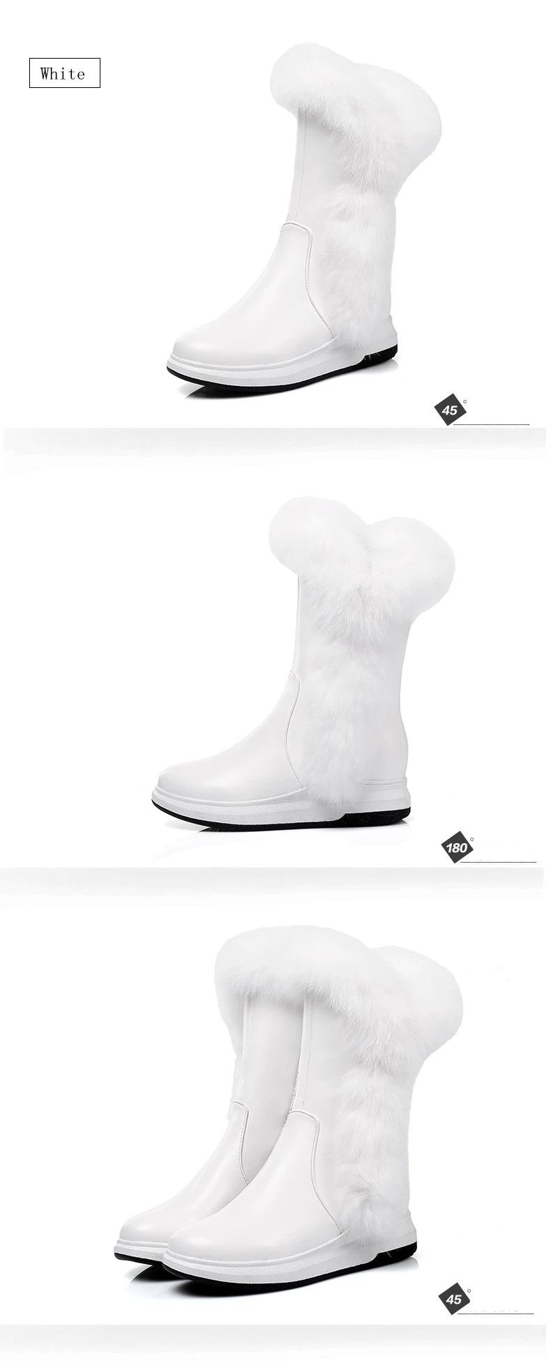 1RQFF Brand Boots Women Big size 34-43 Woman Rabbit Fur Shoes Female Snow Winter Shoes Mid-calf Shoe Leather Ladies Boot Platform (17)