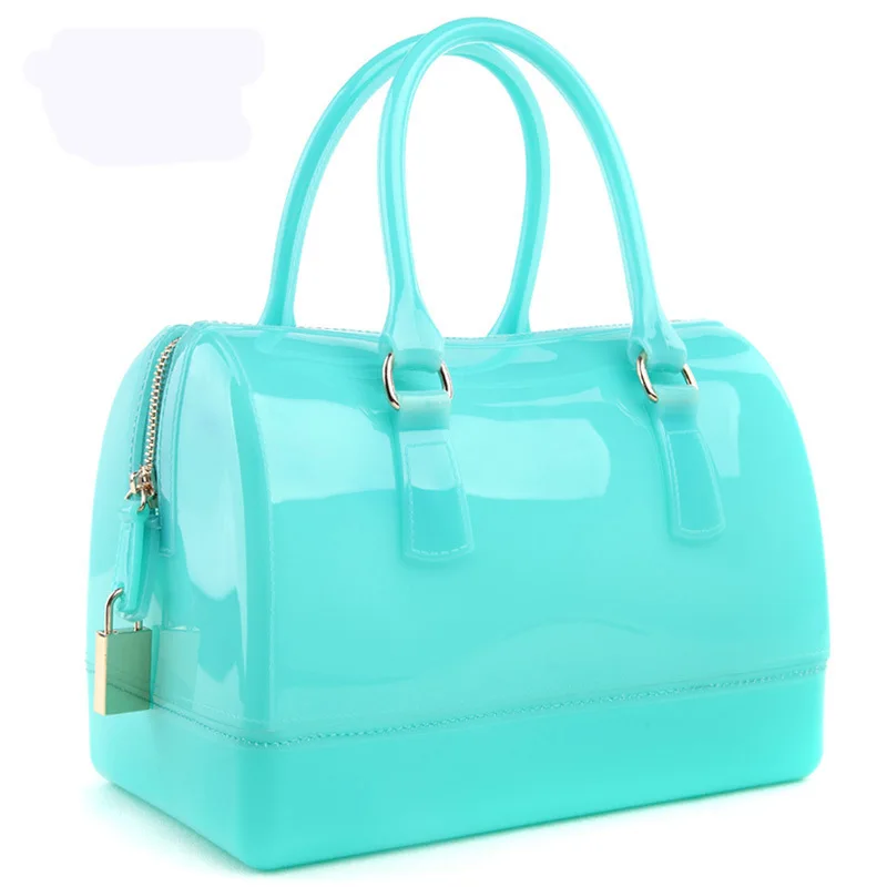 Женская подушка сумка Новинка летняя брендовая дизайнерская модная сумка силиконовая сумка благородная прозрачная сумка Boston Sac Femme - Цвет: Светло-зеленый