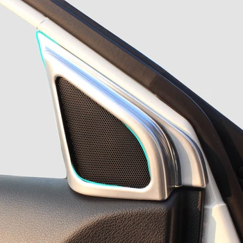 

for Suzuki Vitara 2016 2017 2018 ABS chrome Car frame inner A column Audio Speak Sound Cover Ring circle lamp cover trim 2pcs
