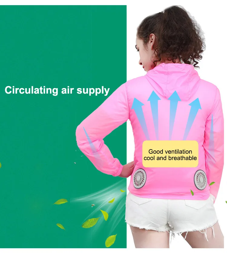 Air conditioning Jackets Summer Thin Breathable Cooling Fan Clothes Couples Outdoor Anti-heat Fishing Working Fan Clothing (4)