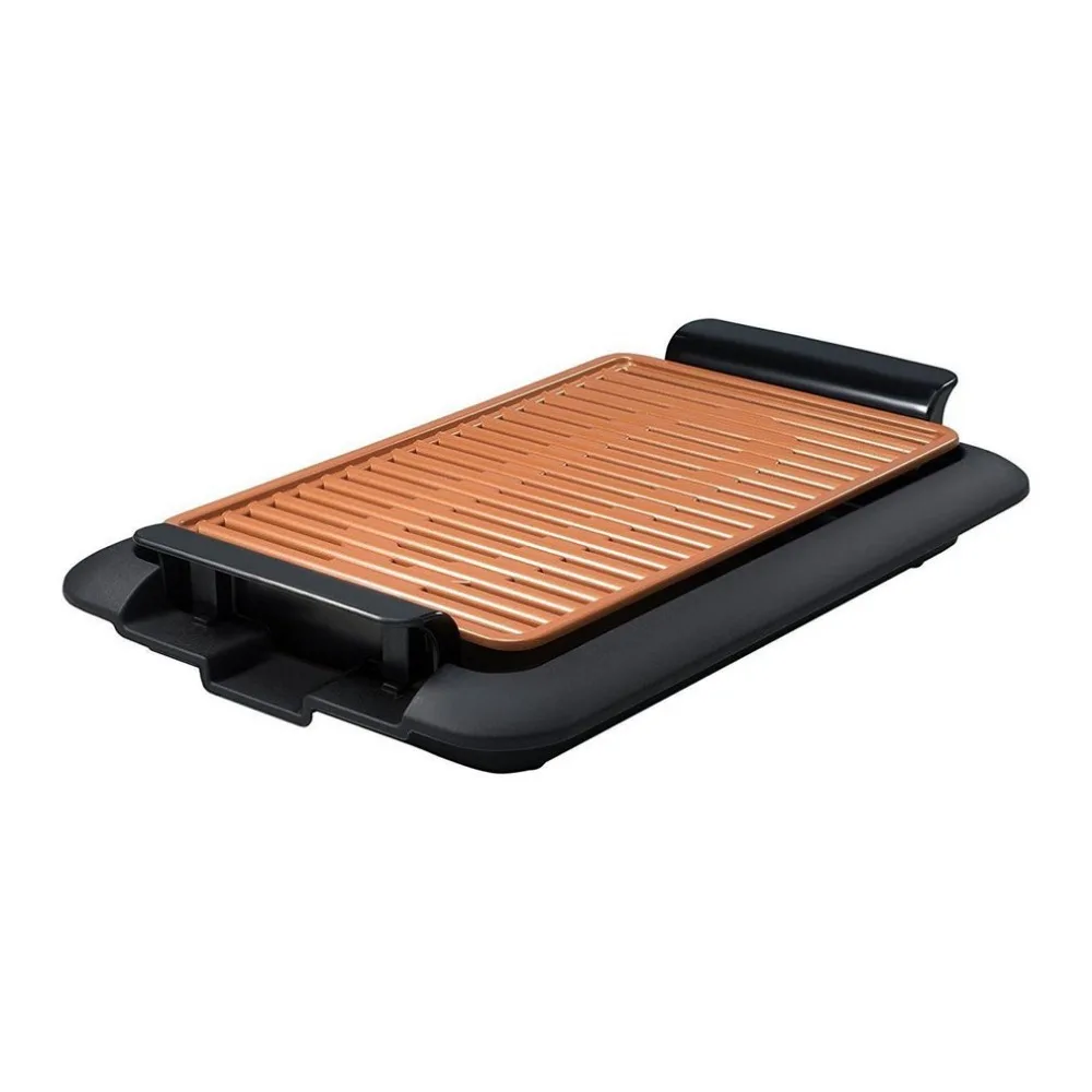 

Electrothermal barbecue plate Fast BBQ Smokeless Grill With Temperature Dial Heated Grilling Grate Made of Ti-cerama