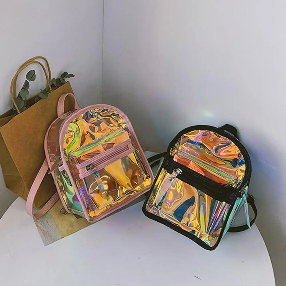 

Women Transparent PVC Fashion Backpack Travel Small Tote Shoulder Bag