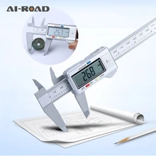 AI-ROAD 150mm Vernier Caliper Digital Electronic Carbon Fiber Caliper LCD Micrometer Measuring Tool 6 Inch digital vernier caliper stainless steel 150mm 6 inch fraction mm inch lcd caliper gauge micrometer