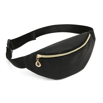 

Pocket Originality New products Flash of light PU Clemence Summer 2019 Shell type female Chest pack Pack Solid Adjustable