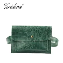 New Fashion Crocodile Shoulder Waist Bag Women Waist Fanny Packs Belt Bag Luxury Brand Leather Chest Handbag Alligator Envelope