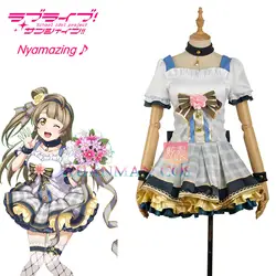 Love Live kotori minami косплей костюм Индивидуальный заказ букет из цветов Пробуждение серый плед платье женские вечерние платья юбка для девочек